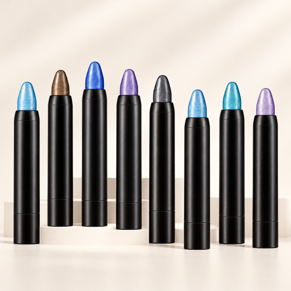Lumi shimmer eyeshadow pencils in eight expressive colours