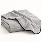 IceFlow grey cooling blanket home studio view