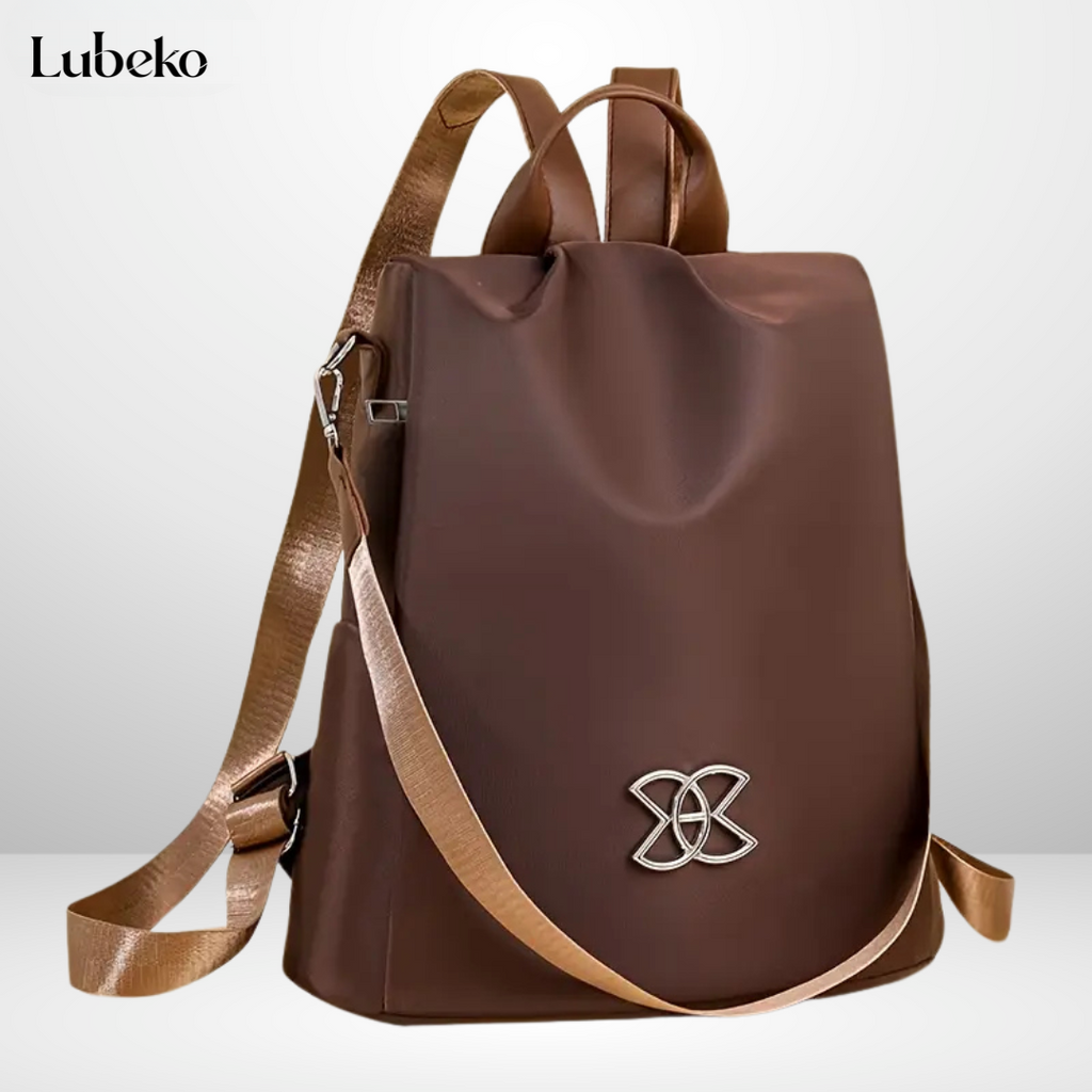Brown anti theft travel bag front view