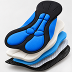 RideEase blue multi zone cycling pad and breathable material layers