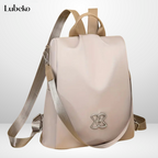 Beige anti theft travel bag front view