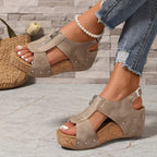 Retro Zip Wedge Sandals lifestyle