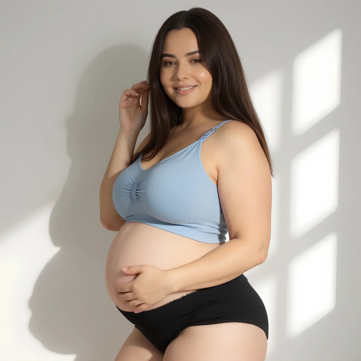 Blue Nurtura seamless nursing bra