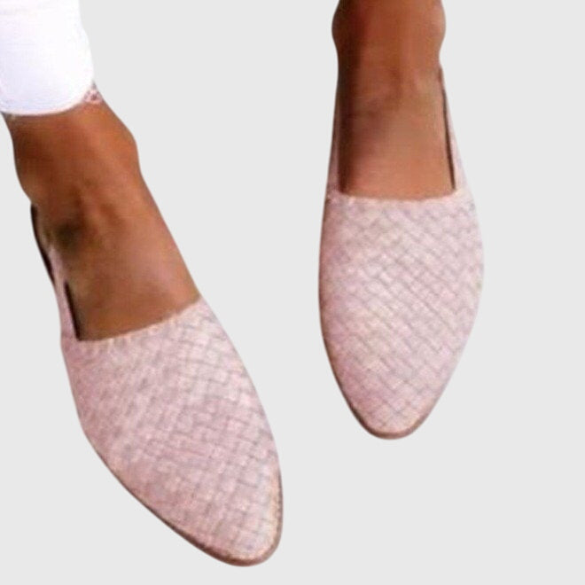 Women's woven slingback flats in light pink