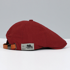 Red Beaumont adjustable beret cap for men