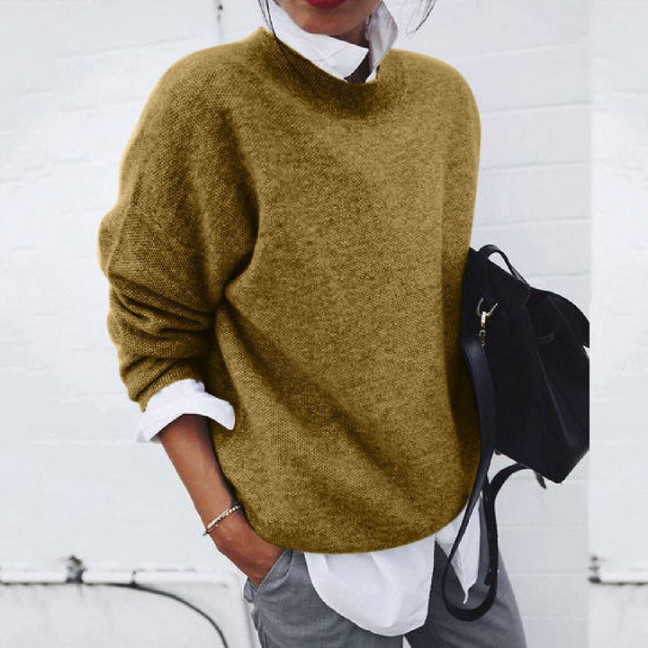Khaki Sarah cashmere-soft warm jumper