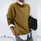 Khaki Sarah cashmere-soft warm jumper