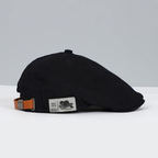 Black Beaumont adjustable beret cap for men