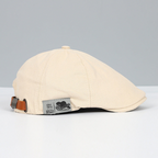 Beige Beaumont adjustable beret cap for men