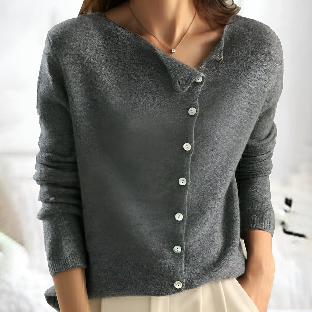 Gray Sienna cashmere-soft cardigan