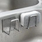 SinkEase stainless steel sponge holder beside a kitchen sink