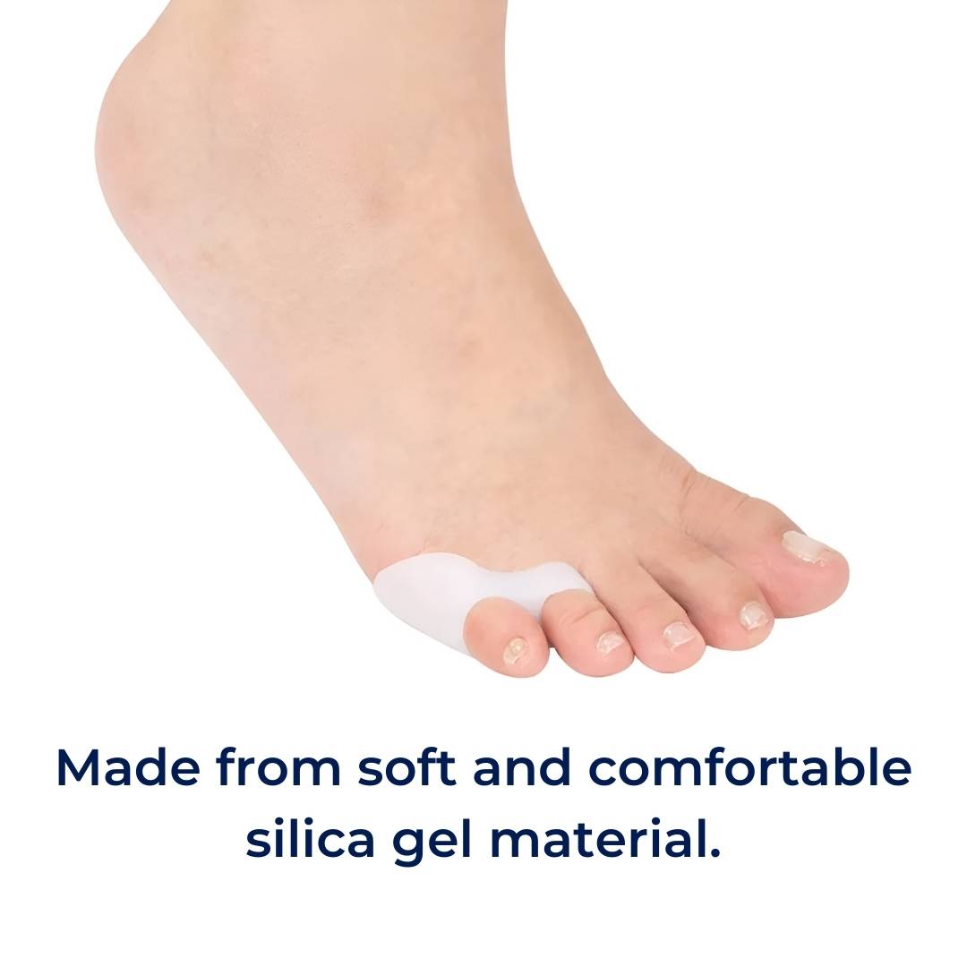 ToeEase soft flexible gel toe separator in use