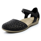 Celeste orthopedic closed-toe flat sandal – Black