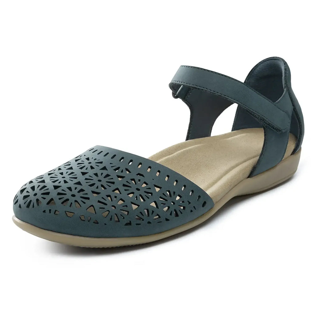 Celeste orthopedic closed-toe flat sandal – Blue