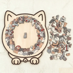 Cat-shaped | Wooden Cat Puzzle | Relaxation & Creative Fun