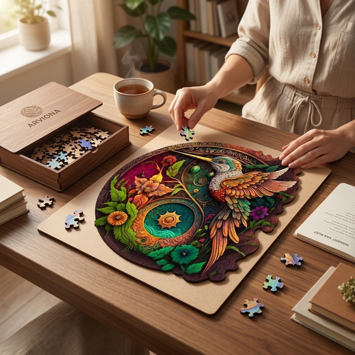 Arviona Wooden Art Puzzle | Calming Wooden Artwork