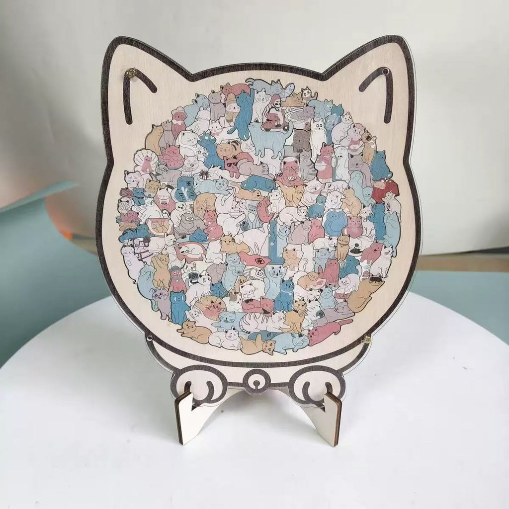 Cat-shaped | Wooden Cat Puzzle | Relaxation & Creative Fun