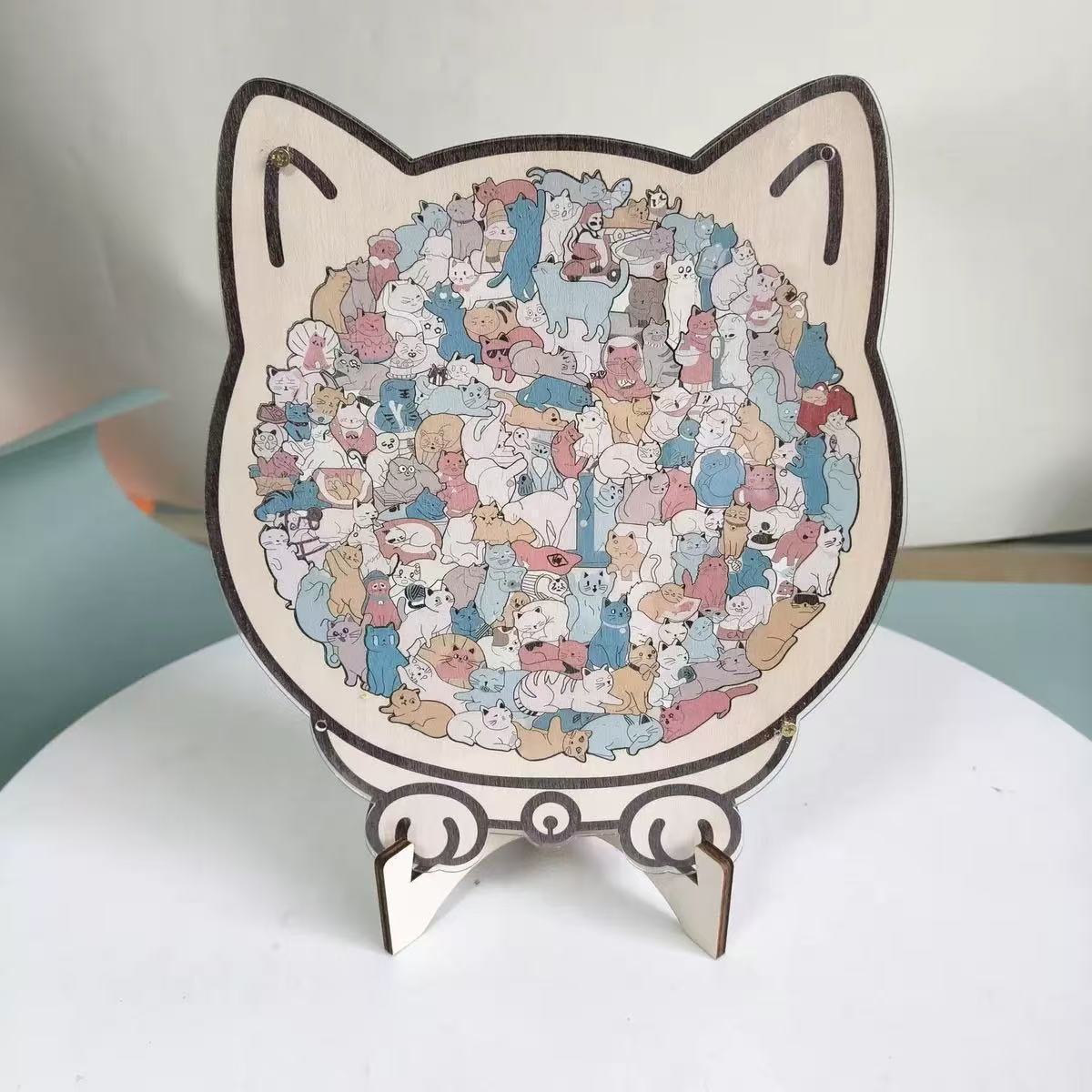 Cat-shaped | Wooden Cat Puzzle | Relaxation & Creative Fun