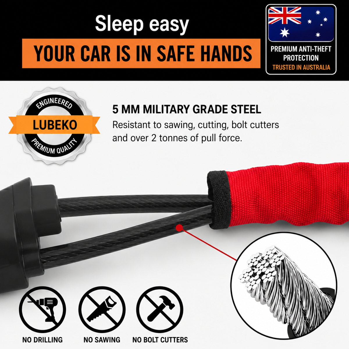 Car Steering Wheel Lock | Visible Theft Deterrent