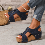 Retro Zip Wedge Sandals | Love at First Step