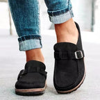 Orthopedic loafers for women in Black, front and side view