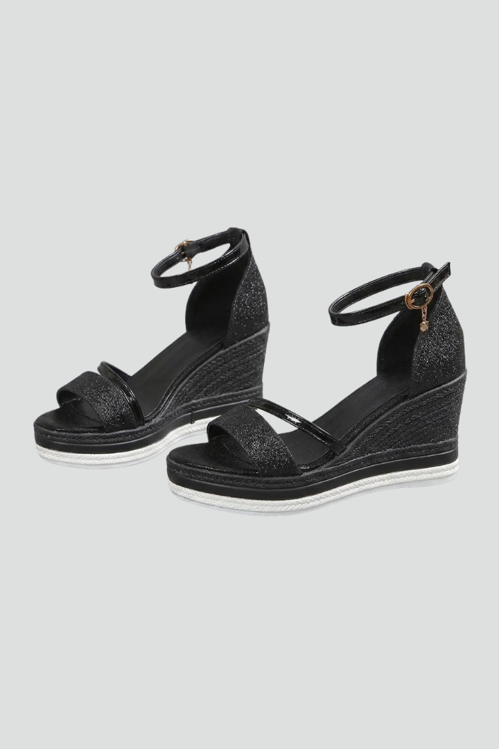 Cushioned orthopedic sandals on a light grey background