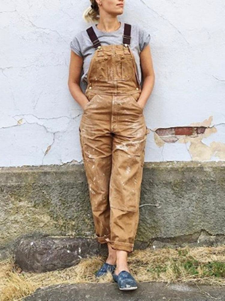 Harper utility dungaree jumpsuit lifestyle view