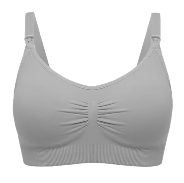 Grey Nurtura seamless nursing bra