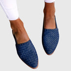 Women's woven slingback flats in blue