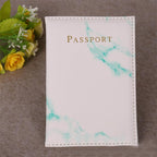 Light Blue Marbelle faux leather passport holder