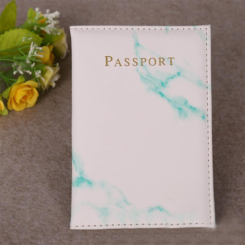 Light Blue Marbelle faux leather passport holder