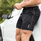 Men's Breathable Athletic Shorts in Black Brown