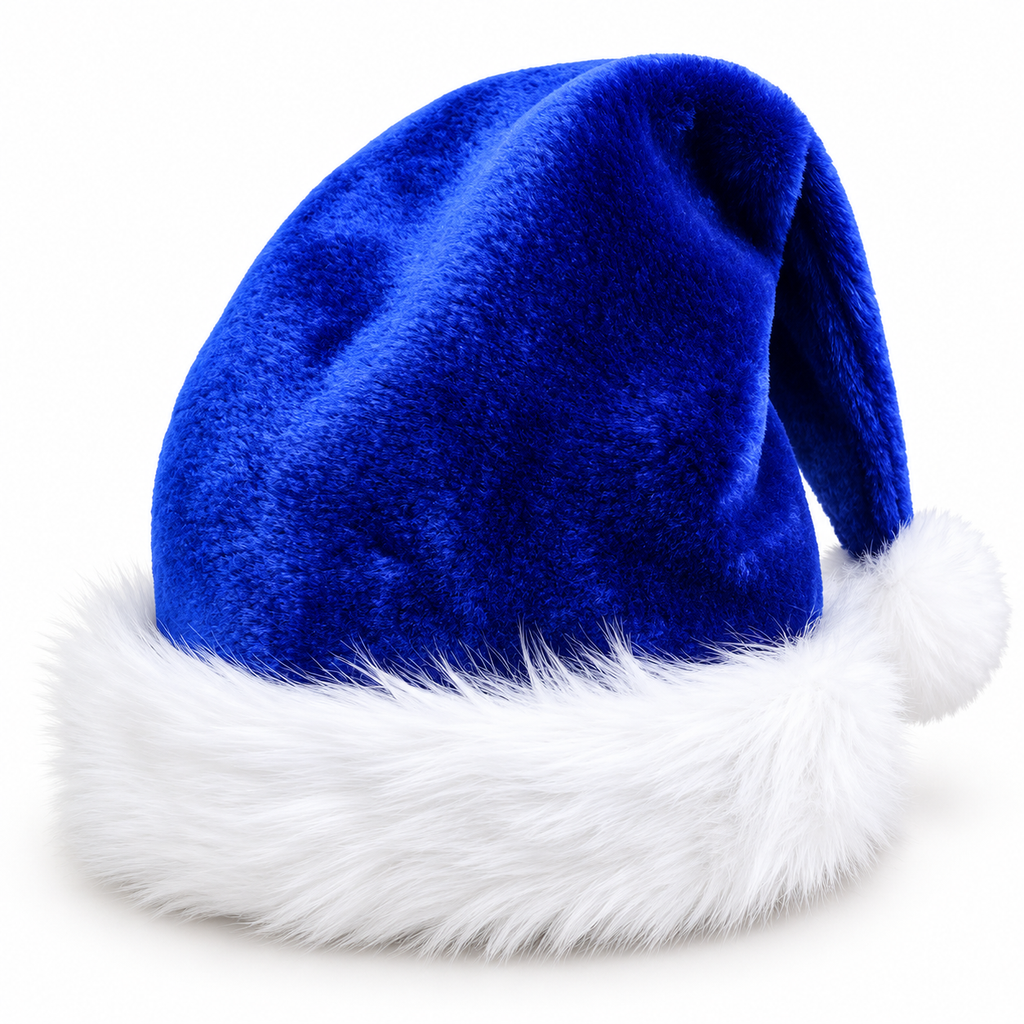Blue Noelle plush Santa hat
