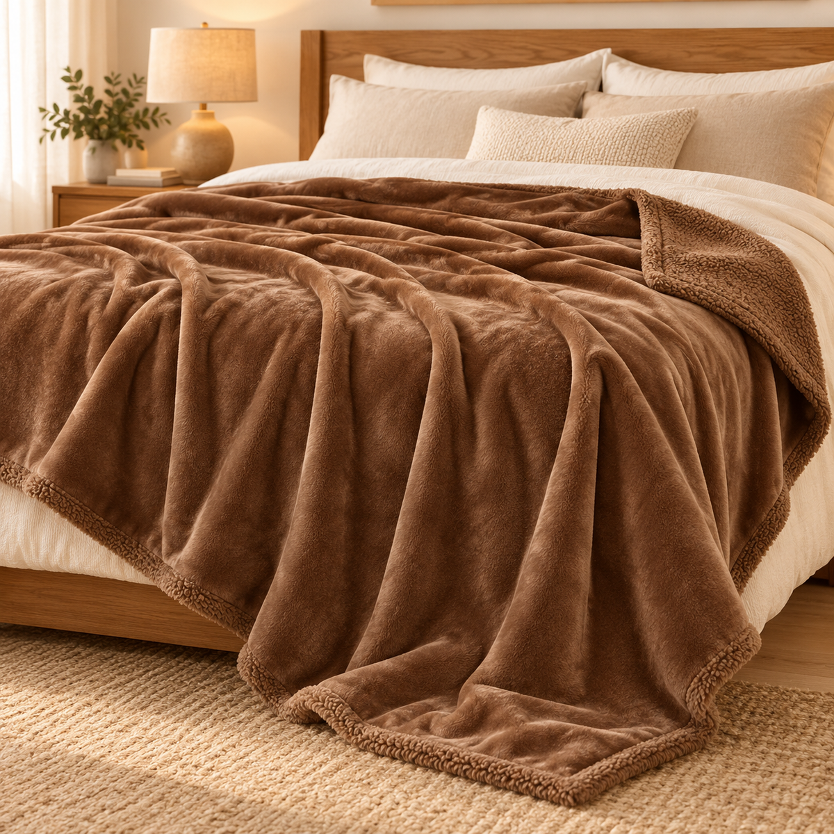Brown EverDry waterproof blanket for bed