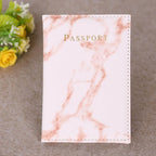 Red Marbelle faux leather passport holder