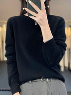 Black Anette cashmere-soft cosy jumper