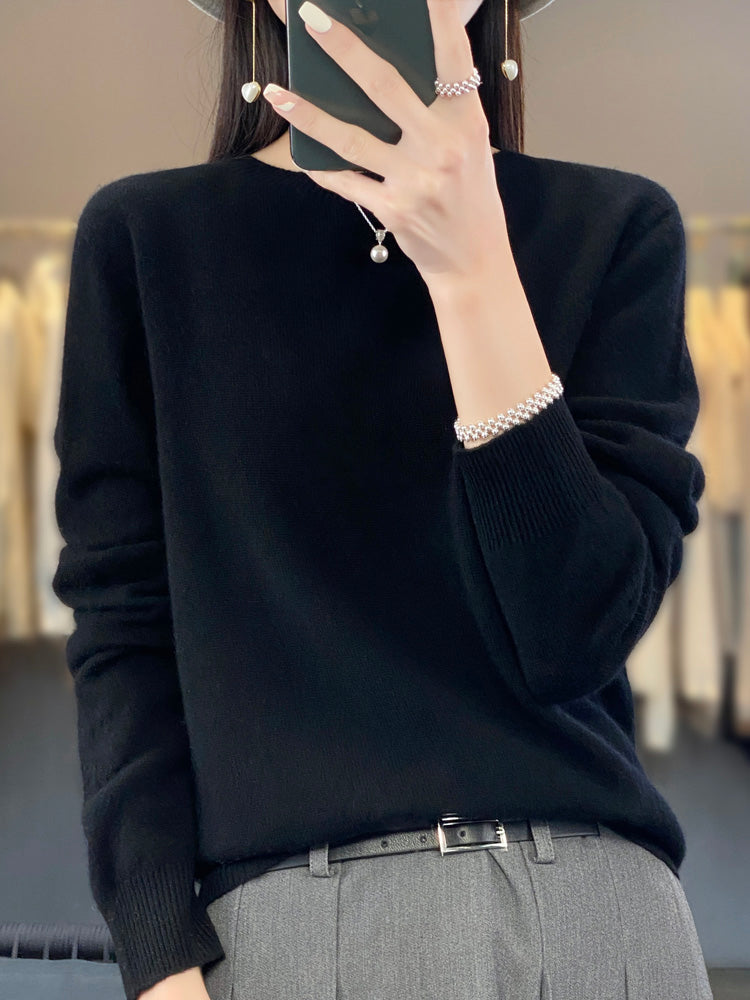 Black Anette cashmere-soft cosy jumper