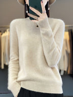 Beige Anette cashmere-soft cosy jumper