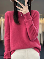 Raspberry Red Anette cashmere-soft cosy jumper