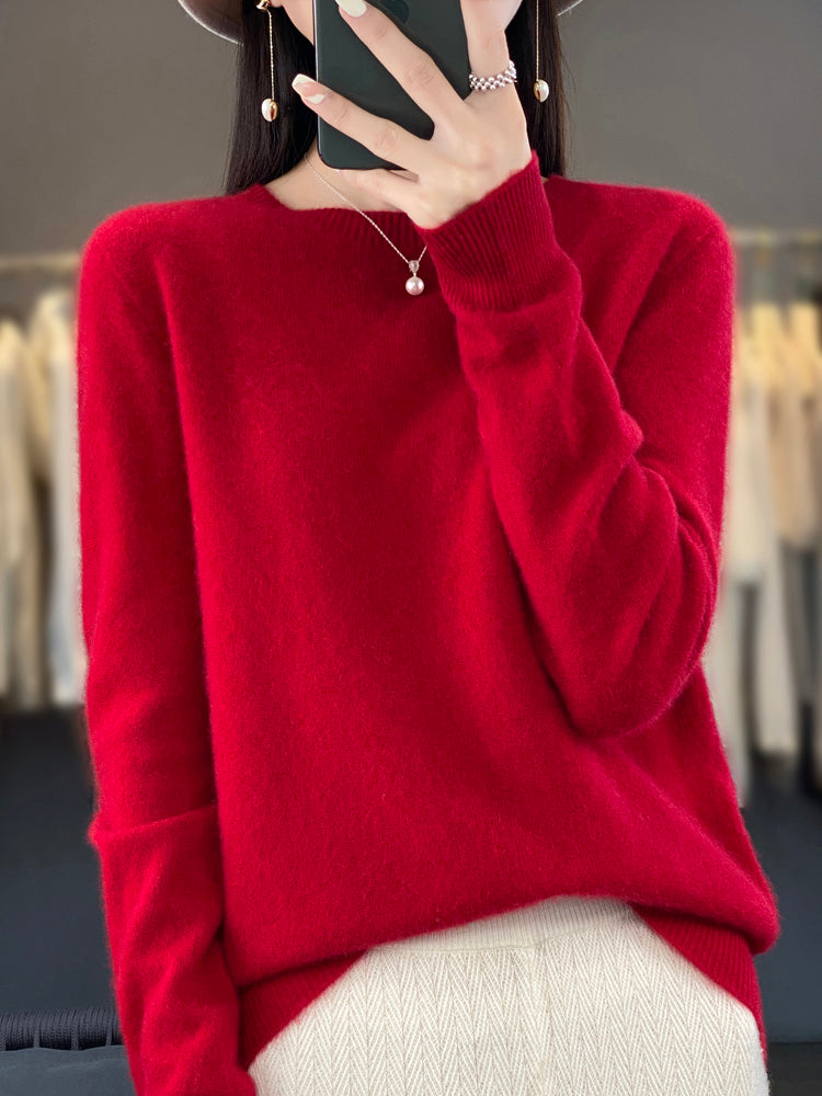 Red Anette cashmere-soft cosy jumper