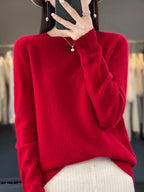 Red Anette cashmere-soft cosy jumper