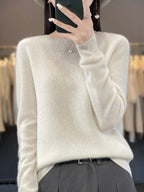 White Anette cashmere-soft cosy jumper