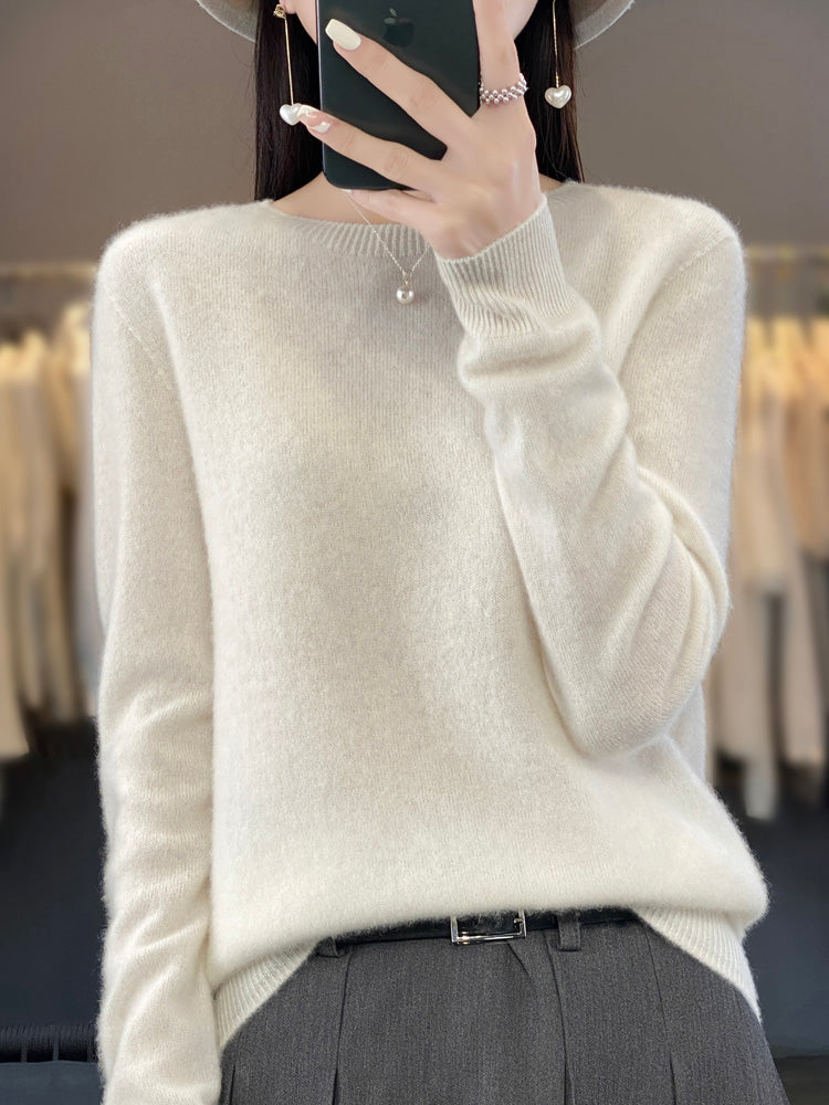 White Anette cashmere-soft cosy jumper