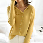 Yellow Sienna cashmere-soft cardigan