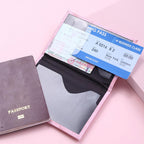 Slim faux leather travel document holder