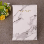 Grey Marbelle faux leather passport holder