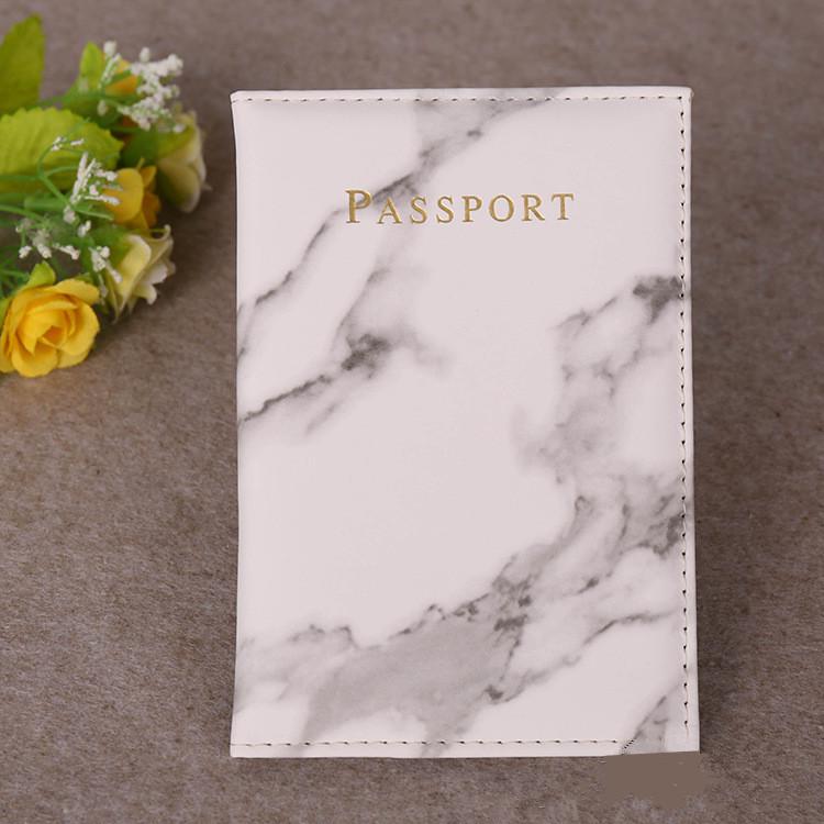 Grey Marbelle faux leather passport holder