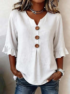 White Elowen frilly ruffle top