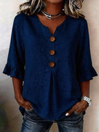 Navy Blue Elowen frilly ruffle top