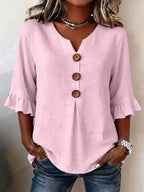 Pink Elowen frilly ruffle top